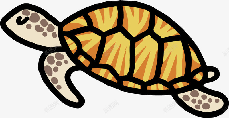 海洋生物手绘游动的海龟png免抠素材_新图网 https://ixintu.com 乌龟 手绘海龟 海洋生物 游动的海龟 画画 绘画