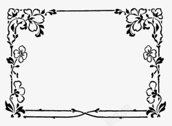 淡雅手绘花朵边框素材
