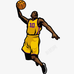 运动员跳跃投篮插画男篮球运动员投篮插画矢量图高清图片