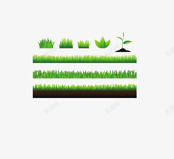 绿色草地png免抠素材_新图网 https://ixintu.com 土地 小草 泥土 绿色
