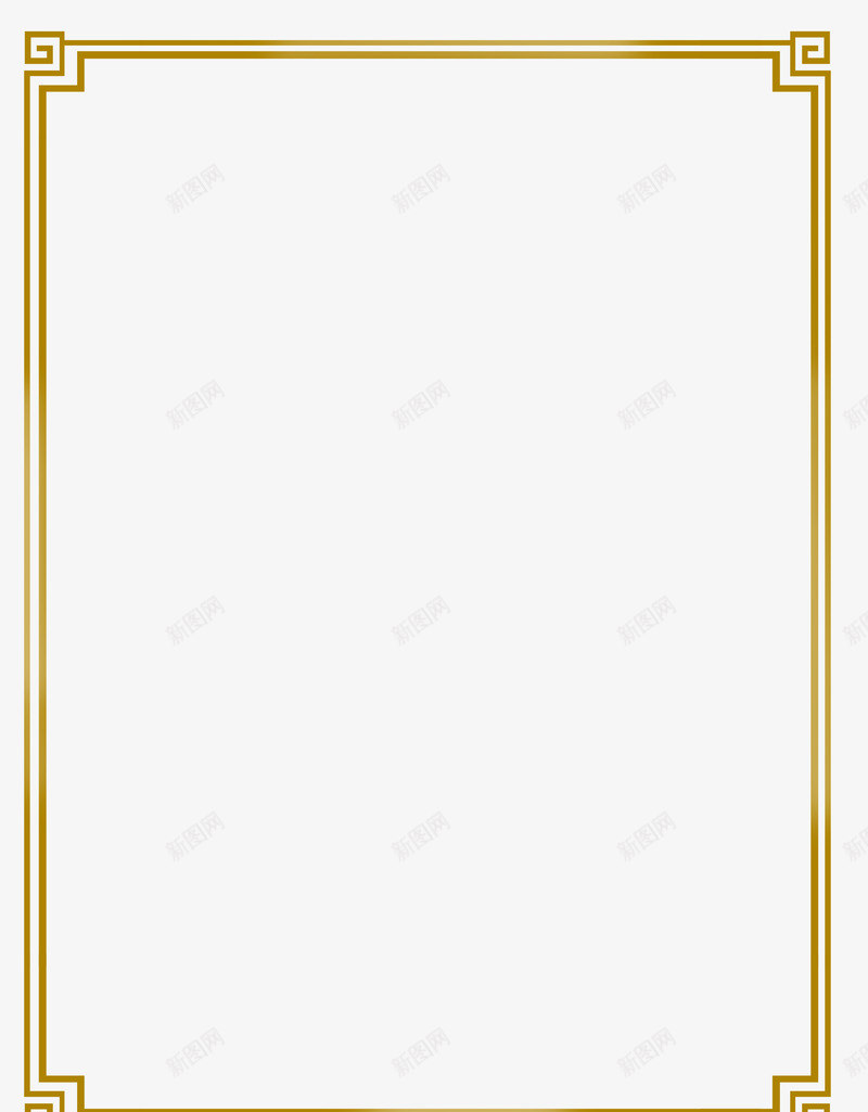 中式边框png免抠素材_新图网 https://ixintu.com 中式纹样 边框 边角装饰 黄色