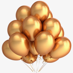 底纹装金色气球装饰元素高清图片