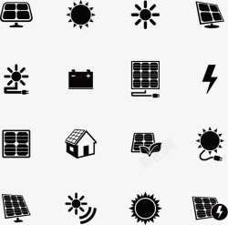 太阳图标绿色能源图标矢量图高清图片