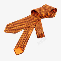橘色h图案真丝领带素材