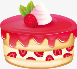 草莓果酱多层布丁蛋糕素材