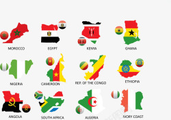 中国外交非洲国家矢量图高清图片
