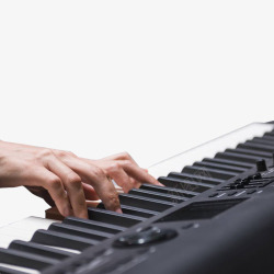 弹钢琴的手免抠png电子琴演奏手势特写高清图片