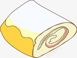 餐饮元素卡通效果矢量图eps免抠素材_新图网 https://ixintu.com 卡通 蛋糕卷 矢量图