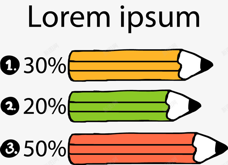 卡通铅笔数据图矢量图ai免抠素材_新图网 https://ixintu.com 卡通 数据图 铅笔 矢量图