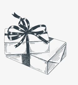 圣诞直播间礼物手绘手绘两个礼盒礼包高清图片