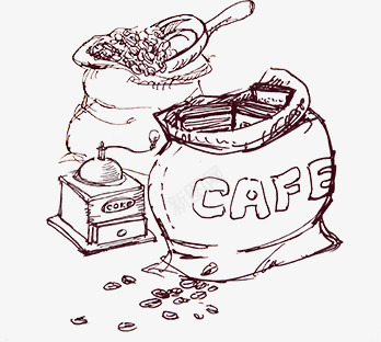 手绘创意素描咖啡豆png免抠素材_新图网 https://ixintu.com 创意 咖啡豆 素描