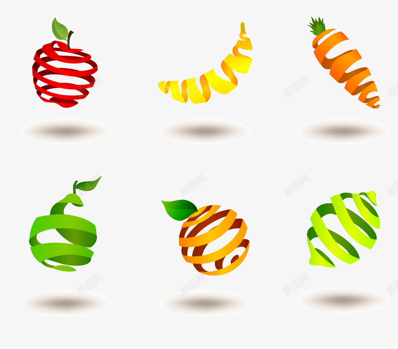 水果皮矢量图ai免抠素材_新图网 https://ixintu.com 创意 水果垃圾 水果皮 矢量图 矢量素材 艺术 苹果香蕉梨 设计