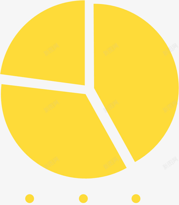 黄色饼形图png免抠素材_新图网 https://ixintu.com 扁平化 数据分析 饼形图 黄色