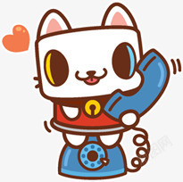 打电话的小猫卡通小猫高清图片