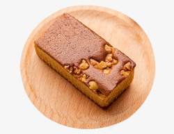 枣糕实物素材木盘上的枣泥蛋糕高清图片