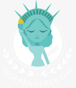 独立日女神像卡通美国自由女神矢量图高清图片