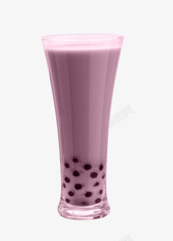 紫色玻璃杯香芋奶茶的产品实物高清图片