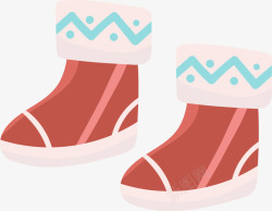 红色靴子冬季红色加绒雪地靴高清图片