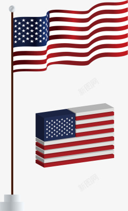 飘扬的美国国旗素材