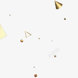 金色三角形渐变漂浮元素素材