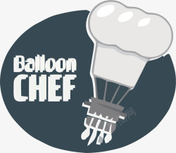 黑色叉子厨师帽做饭厨房logo图标高清图片