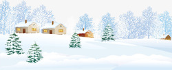 积雪小屋白色冬日雪地高清图片