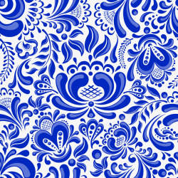 中国风蓝色花纹壁纸背景矢量图素材