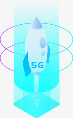 矢量蓝色火箭火箭蓝色科技5G高清图片