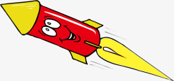 卡通红色火箭素材