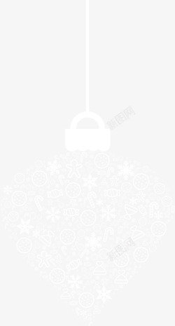 冬天五金挂件白色雪花圣诞球高清图片
