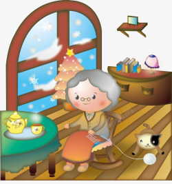 织毛衣的老奶奶老奶奶高清图片