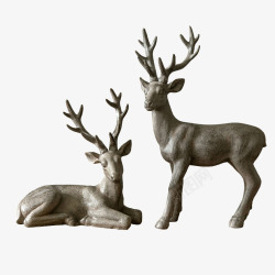 大气磅礴背景美式乡村麋鹿大摆件高清图片
