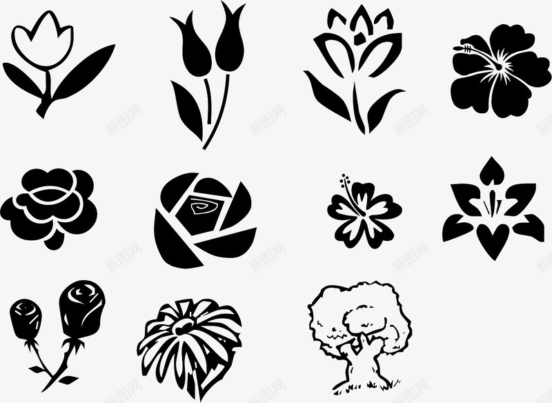 手绘PS点缀花朵植物图标png_新图网 https://ixintu.com ps 图标 植物 点缀 花朵 设计