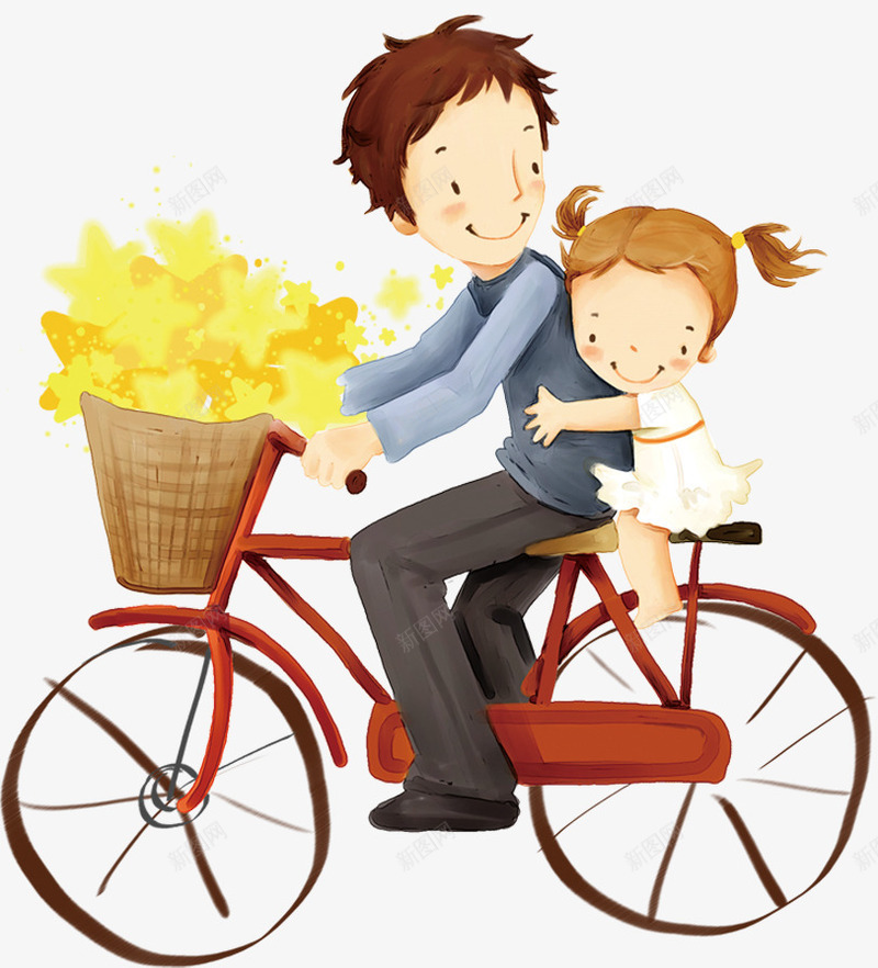卡通父母单车png免抠素材_新图网 https://ixintu.com 单车 卡通 父母