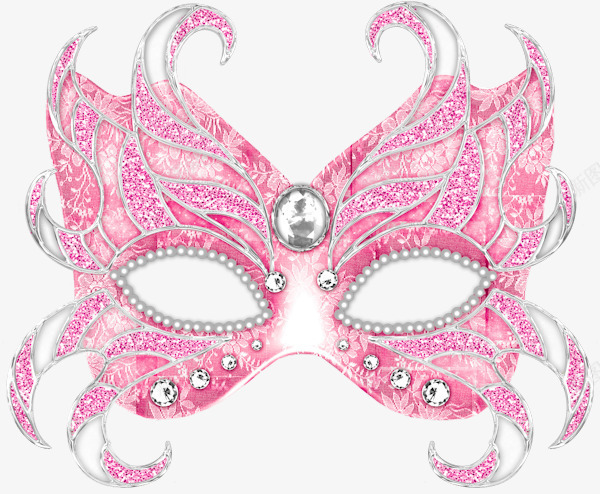 粉色面具png免抠素材_新图网 https://ixintu.com 精致面具 舞会面具 装饰面具