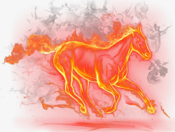 身上奔跑的身上燃烧火焰的马高清图片