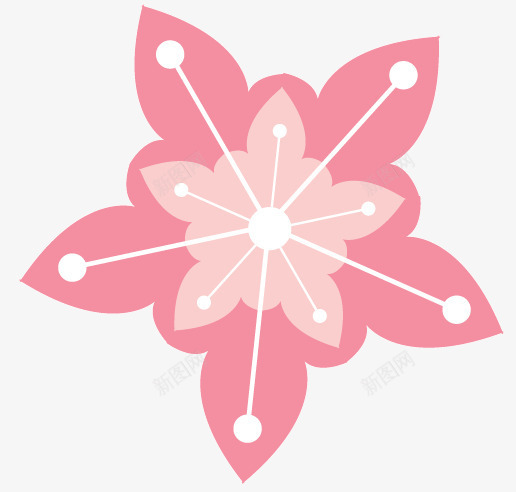 樱花png免抠素材_新图网 https://ixintu.com 创意 印花花 开花 插画 粉红色的 花瓣