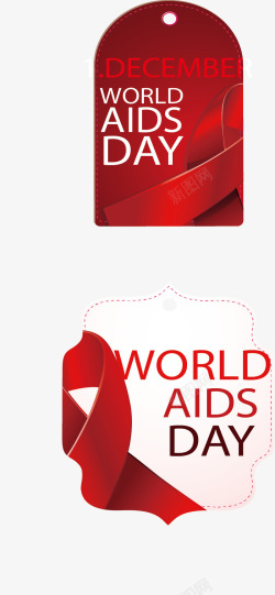 慈善标签世界艾滋病日标签高清图片