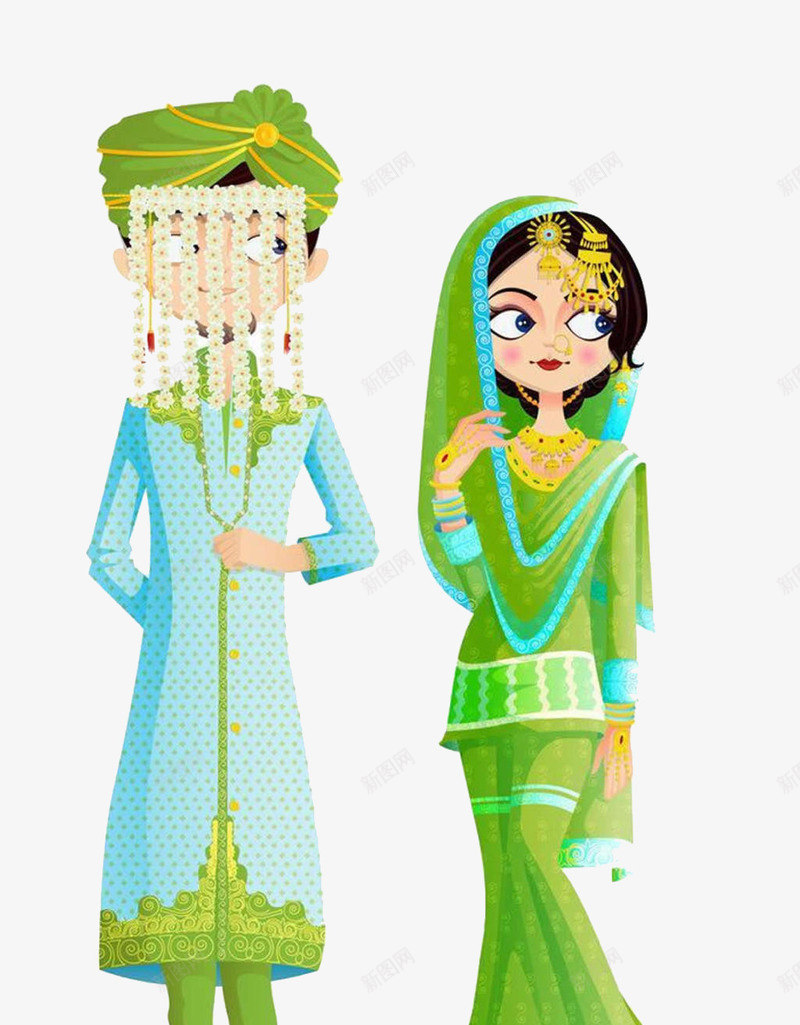 传统印度婚礼服饰png免抠素材_新图网 https://ixintu.com 传统服饰 婚庆 婚礼服饰