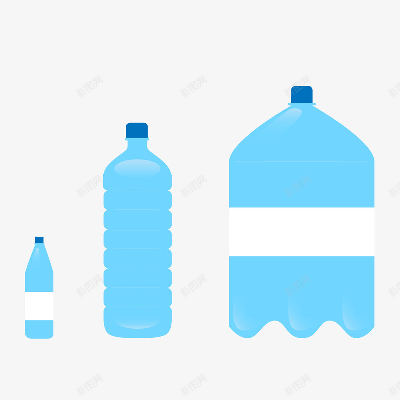 蓝色桶装水png免抠素材_新图网 https://ixintu.com 卡通水桶 卡通瓶子 大桶水 桶装水 节水装饰 蓝色