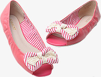 女宝粉色舒适条纹女宝童鞋高清图片
