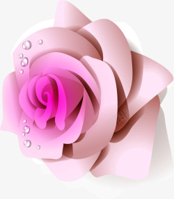 水珠唯美粉色花朵素材