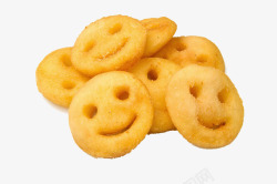 脆脆的薯片堆落的笑脸薯饼高清图片