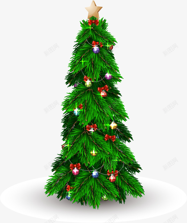高挑圣诞树png免抠素材_新图网 https://ixintu.com 免费png素材 圣诞树 绿色 闪耀圣诞树