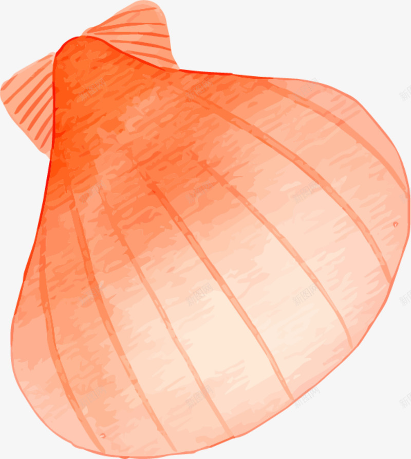 世界海洋日手绘贝壳png免抠素材_新图网 https://ixintu.com 一个贝壳 世界海洋日 手绘贝壳 橙色贝壳 水彩 绘画