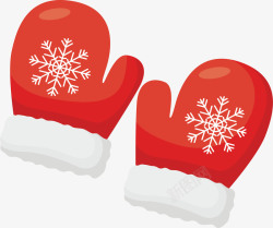 圣诞毛手套温暖的红手套矢量图高清图片