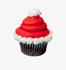 甜品圣诞矢量素材红色圣诞帽蛋糕高清图片