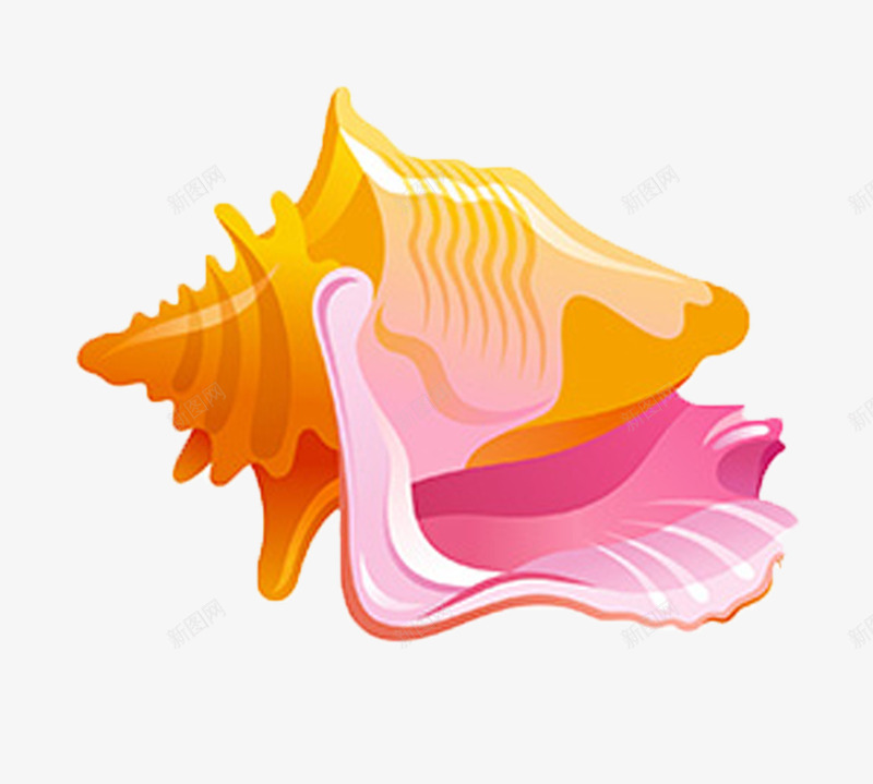 海螺贝壳卡通png免抠素材_新图网 https://ixintu.com 海螺png图片 海螺免抠 紫色贝壳 黄色海螺