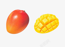 进口果汁手绘的大芒果高清图片