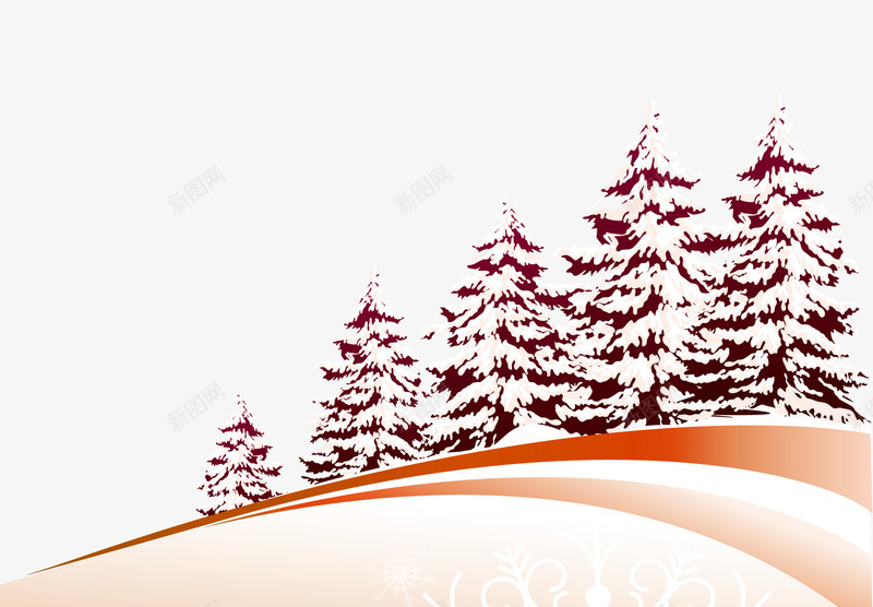 雪地圣诞树png免抠素材_新图网 https://ixintu.com 冬天 圣诞节 宣传单 海报